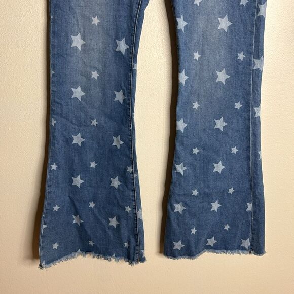 8th of La ladies star Button fly flare bell bottom denim jeans size 30 - Picture 4 of 11